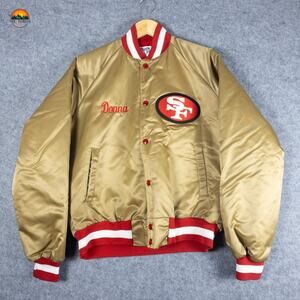 Chalk Line San Francisco 49ers Bomber Jacket Gold Donna Women's Size Medium